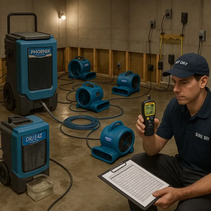 Structural Drying and Dehumidification process in Virginia Gardens, FL